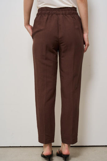 Pantalone donna regular marrone cioccolato - 4
