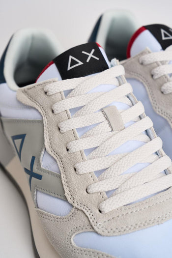 Sneakers uomo in suede grigio e blu - 5