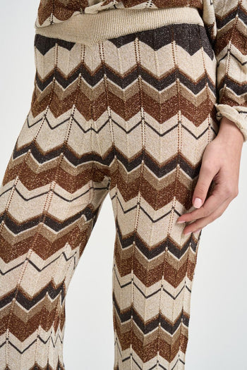 Pantalone donna in maglia chevron multicolor - 5