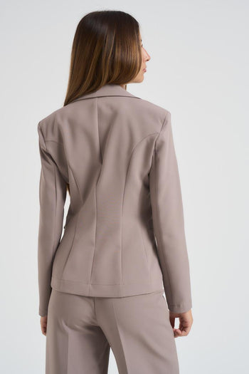 Giacca donna monopetto tortora - 5