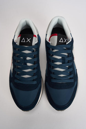 Sneakers uomo in suede blu e celeste - 7