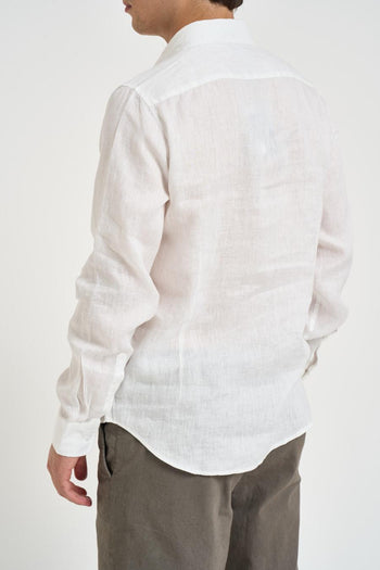 Camicia uomo in lino bianca - 5