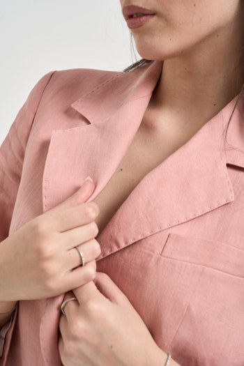 Giacca donna monopetto rosa - 3