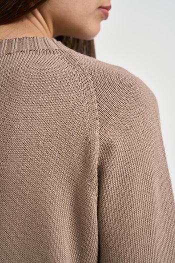 Maglia donna girocollo con rombi fango - 4