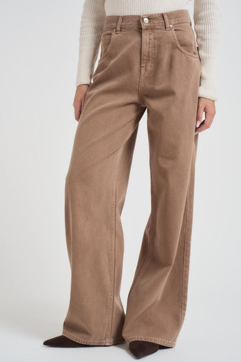 Jeans donna a palazzo Mia cammello - 3