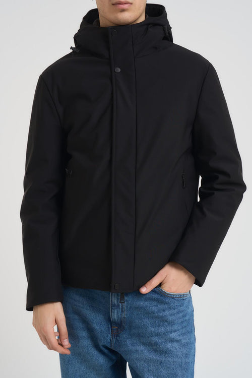 Giubbotto uomo con cappuccio nero