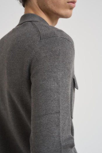 Cardigan in maglia uomo grigio - 5