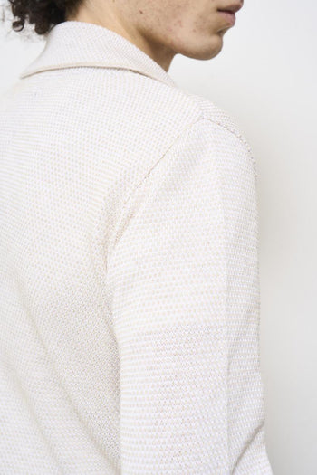 Giacca uomo in maglia panna - 6