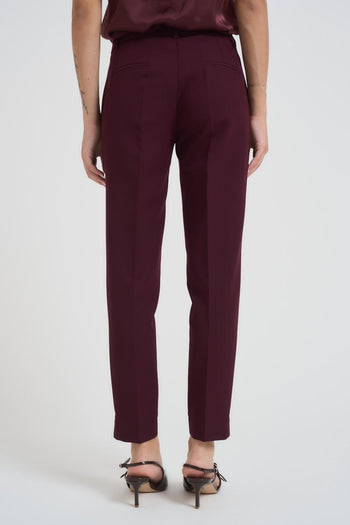 Pantalone donna regular bordeaux - 4