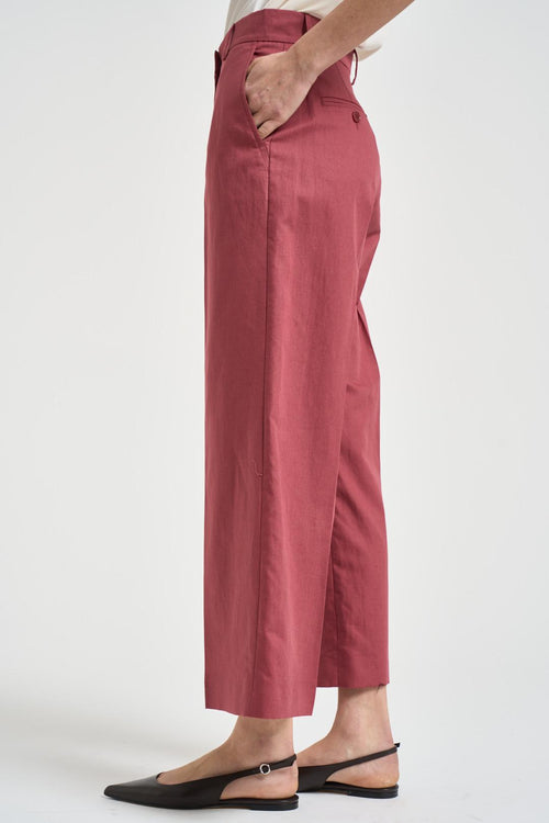 Pantalone donna dritto rosso mattone - 2