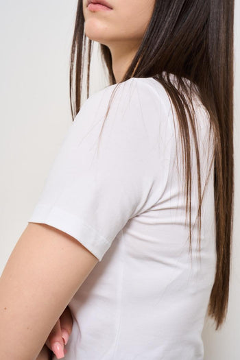 T-shirt donna girocollo bianca - 4