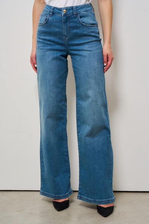 Jeans donna a palazzo in denim medio - 2