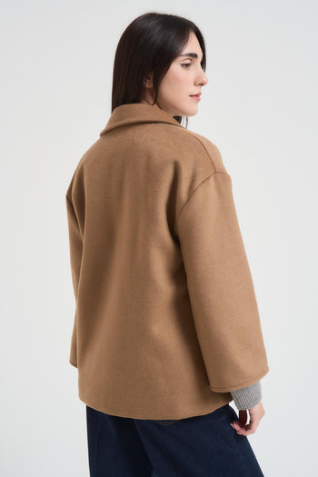 Cappotto donna misto lana cammello - 6