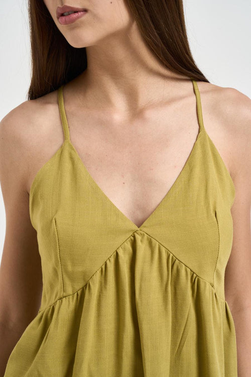 Top donna con scollo a V lime - 2