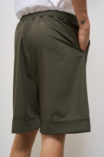 Bermuda uomo con coulisse verde - 5