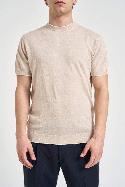 Maglia uomo a maniche corte beige