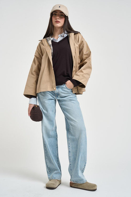 Giacca donna corta beige