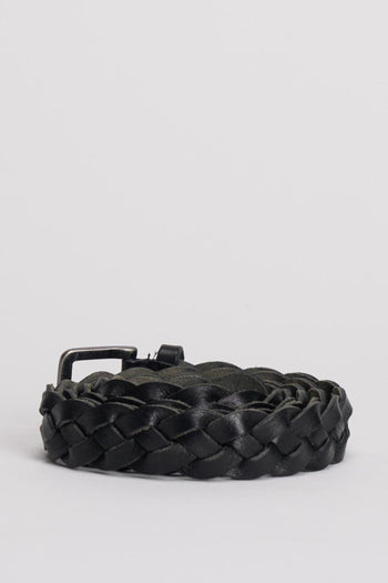 Cintura uomo a treccia nera - 3