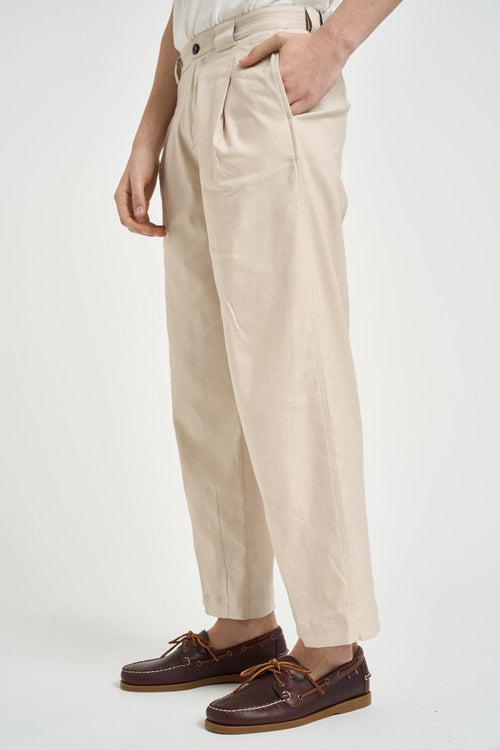Pantalone uomo con pinces beige - 2