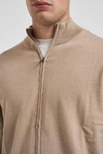 Maglia uomo con zip beige - 3