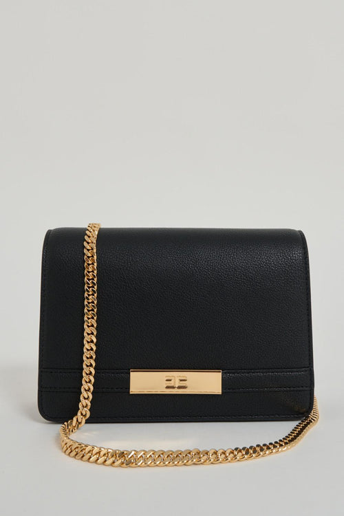 Borsa donna nera a tracolla dorata