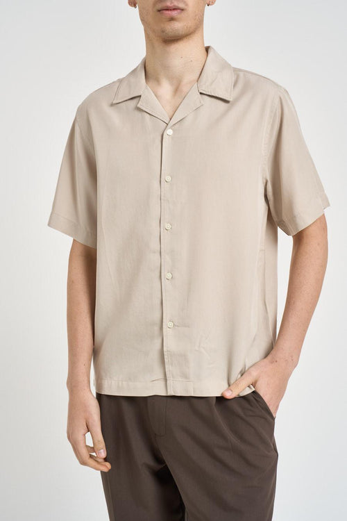 Camicia uomo manica corta beige