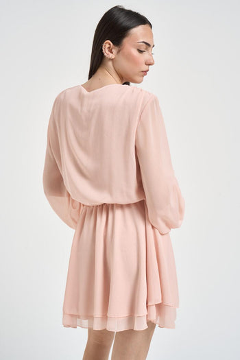 Abito donna fluido rosa cipria - 4