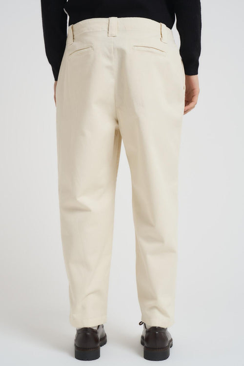 Pantalone uomo con pinces panna - 2