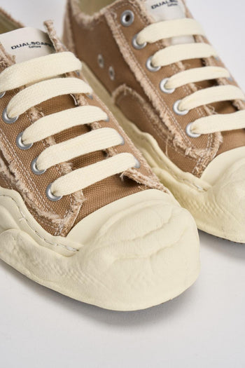 Sneakers uomo marrone chiaro in canvas - 5