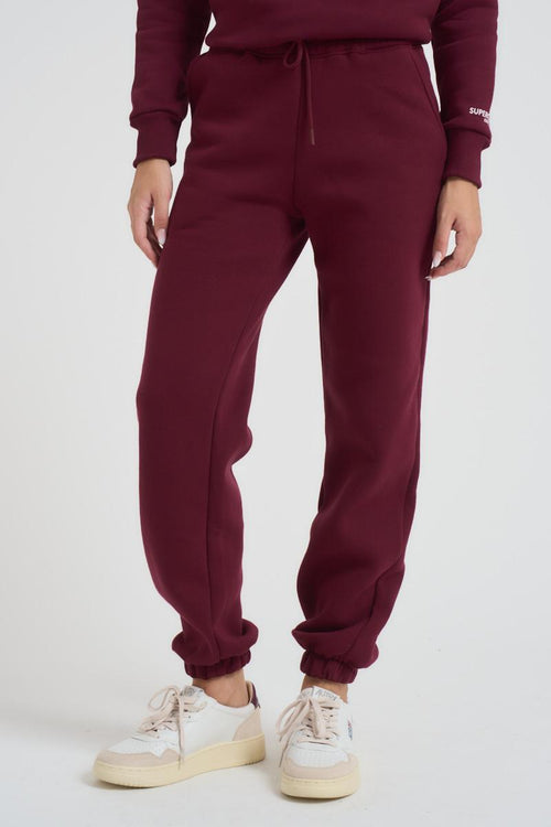 Pantalone tuta jogger donna bordeaux - 2