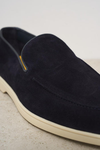 Men's blue suede moccasin - 5