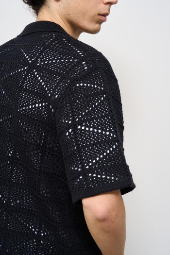Camicia uomo in maglia nera - 7