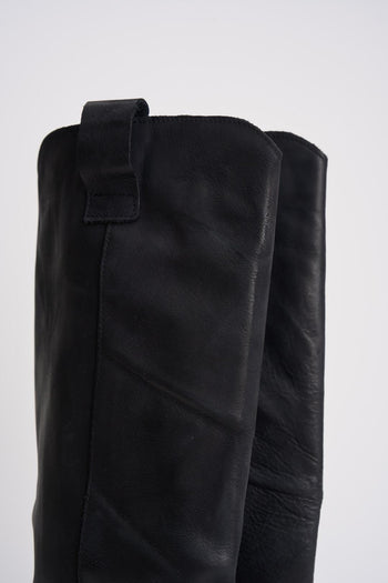 Stivale biker nero in pelle invecchiata - 5