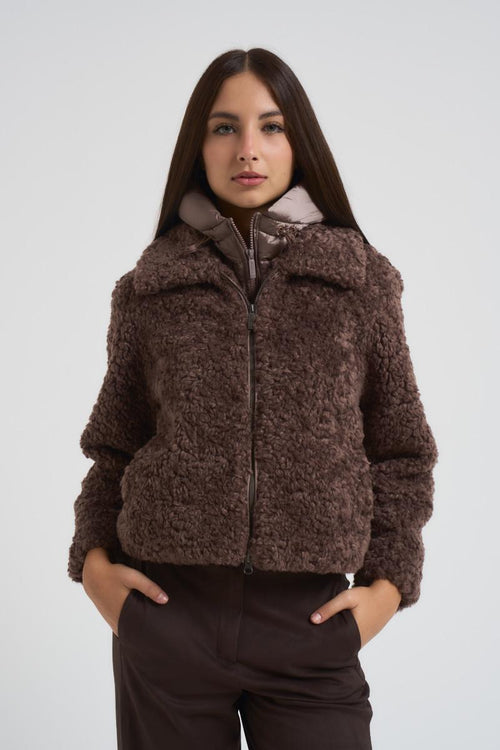 Cappotto donna marrone con pelliccia