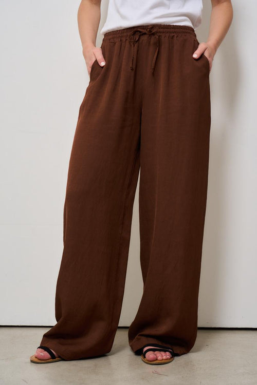 Pantalone donna a palazzo marrone