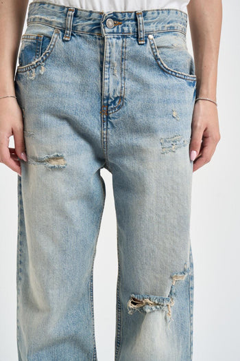 Jeans donna dritto con rotture - 5