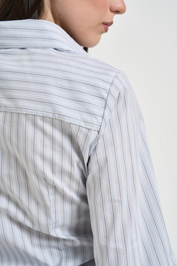 Camicia donna a righe celeste - 6