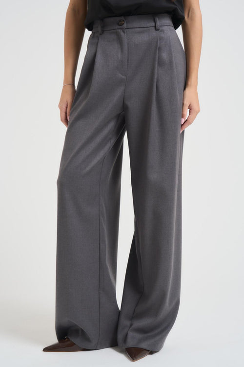 Pantalone ampio donna con pence grigio - 2