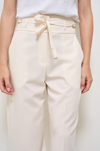 Pantalone donna a palazzo burro - 6