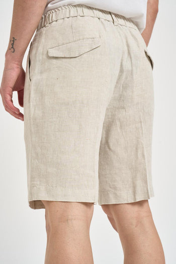 Bermuda uomo in lino beige - 3