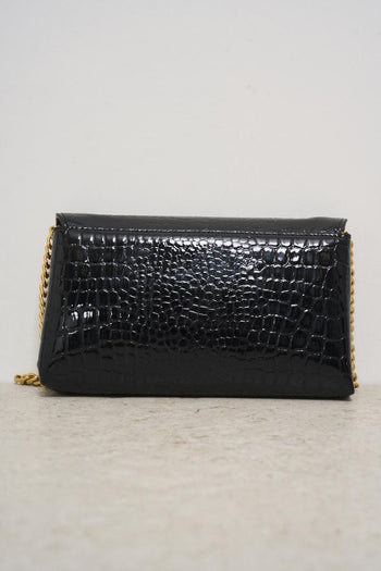 Black patent leather shoulder bag for women - 4