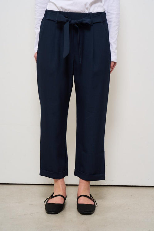 Pantalone donna carrot fit blu