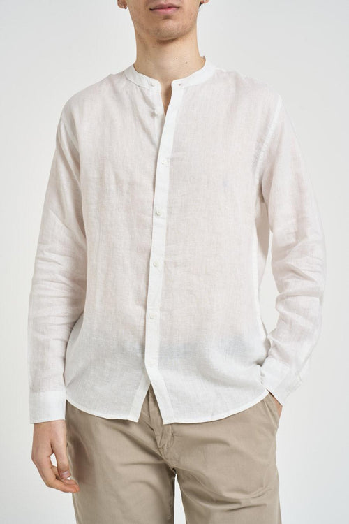 Camicia uomo collo alla coreana bianca