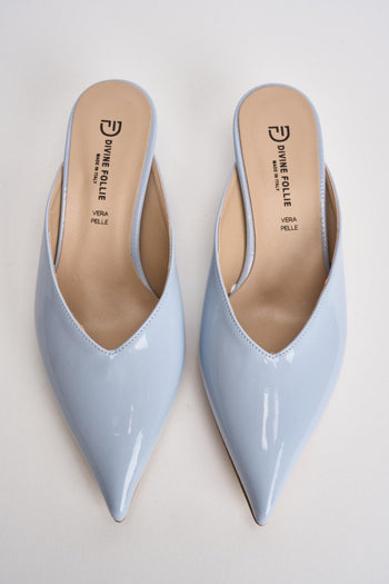 Sabot donna in vernice azzurra - 5