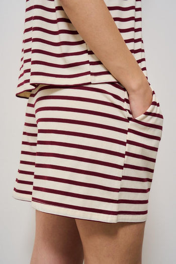 Completo donna a righe rosso mattone - 8