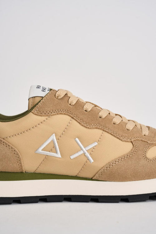 Sneakers uomo in suede cammello e verde - 2