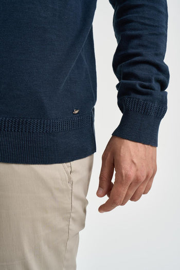 Maglia uomo girocollo blu - 3