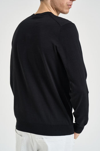 Maglia uomo girocollo basica nera - 3