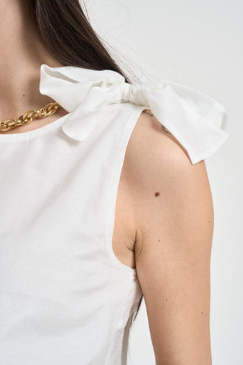 Top donna in mussola bianca - 4