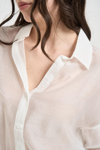 Camicia donna semitrasparente bianca - 3